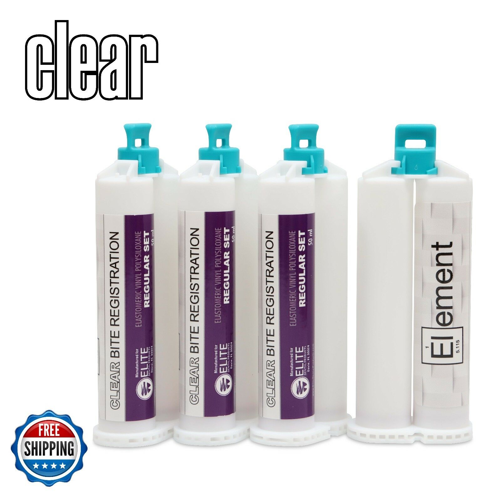 CLEAR PVS VPS Bite Registration Material REGULAR SET 1 X 50ml